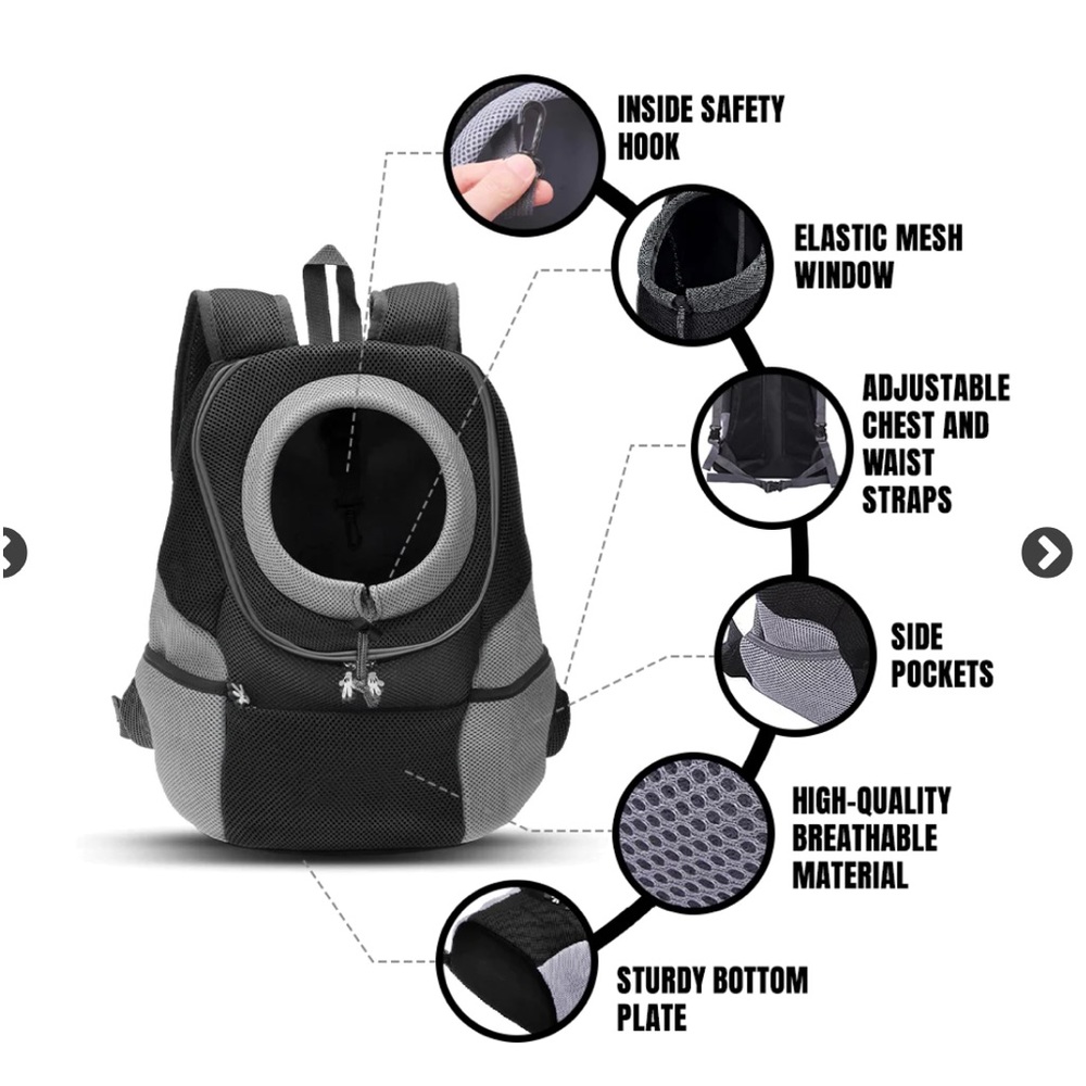 Deluxe Mesh Padded Dog Carrier Backpack- Up to 6 Pounds - Picture 4 of 16
